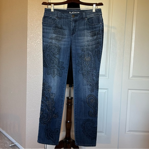 Chico’s Platinum Embellished Skinny‎ Jeans Size 00 (2-4)
